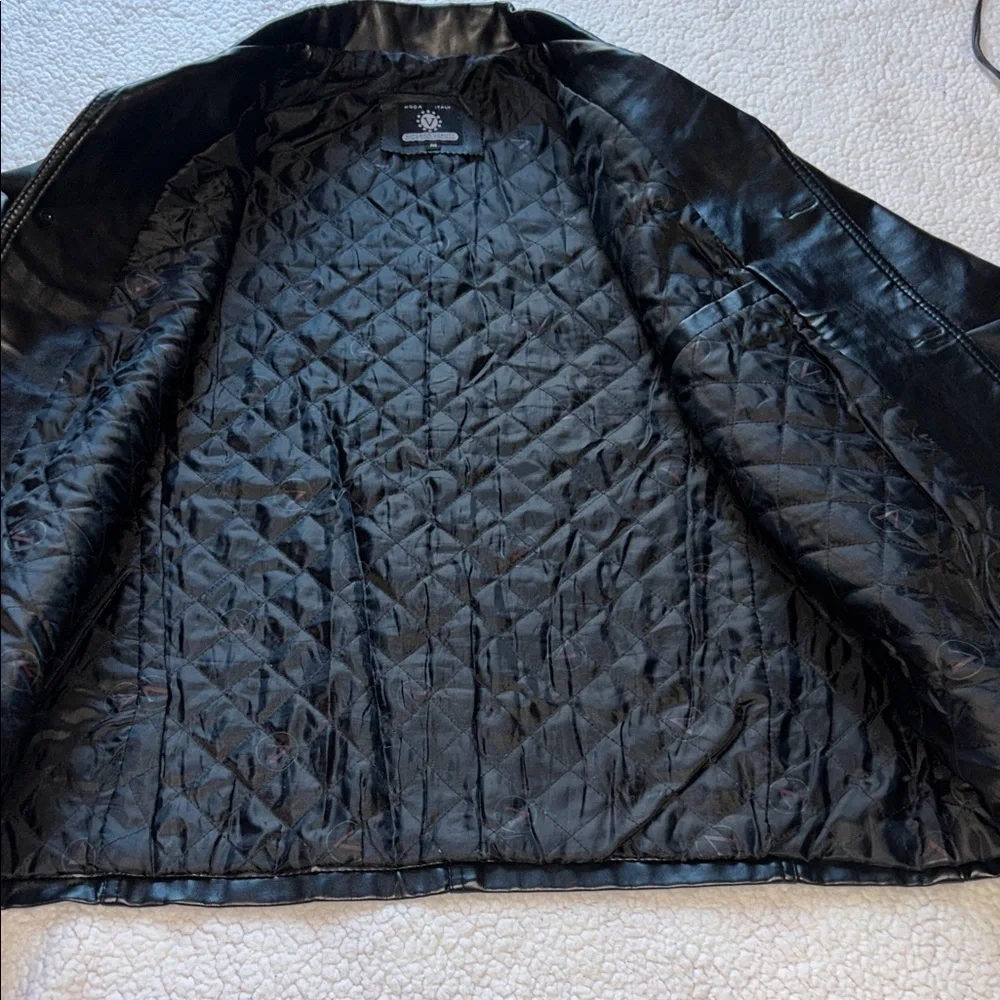 Moda Men's Classic Black Leather Jacket